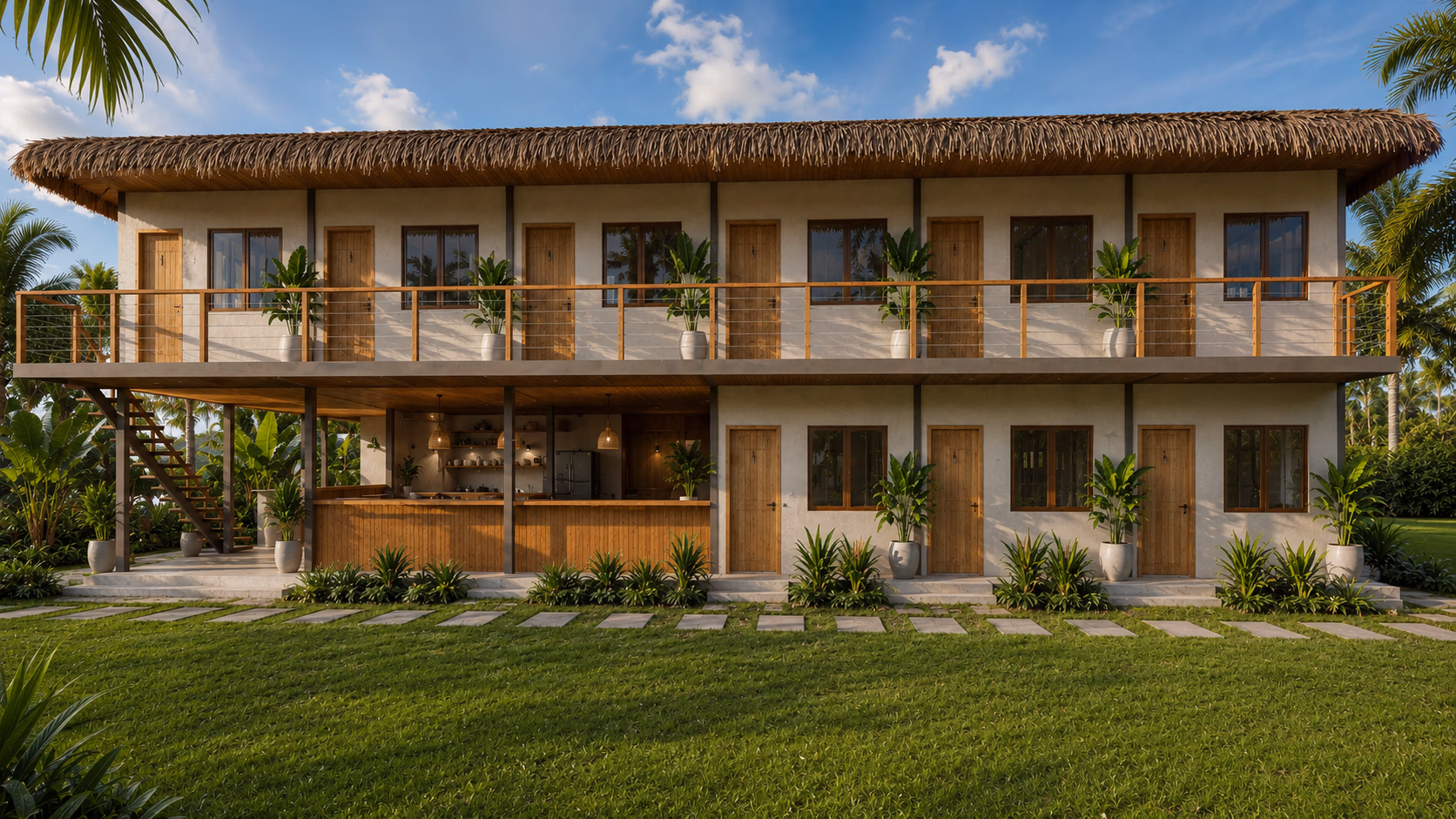 The Tuloy Siargao building among the palms, architect's render