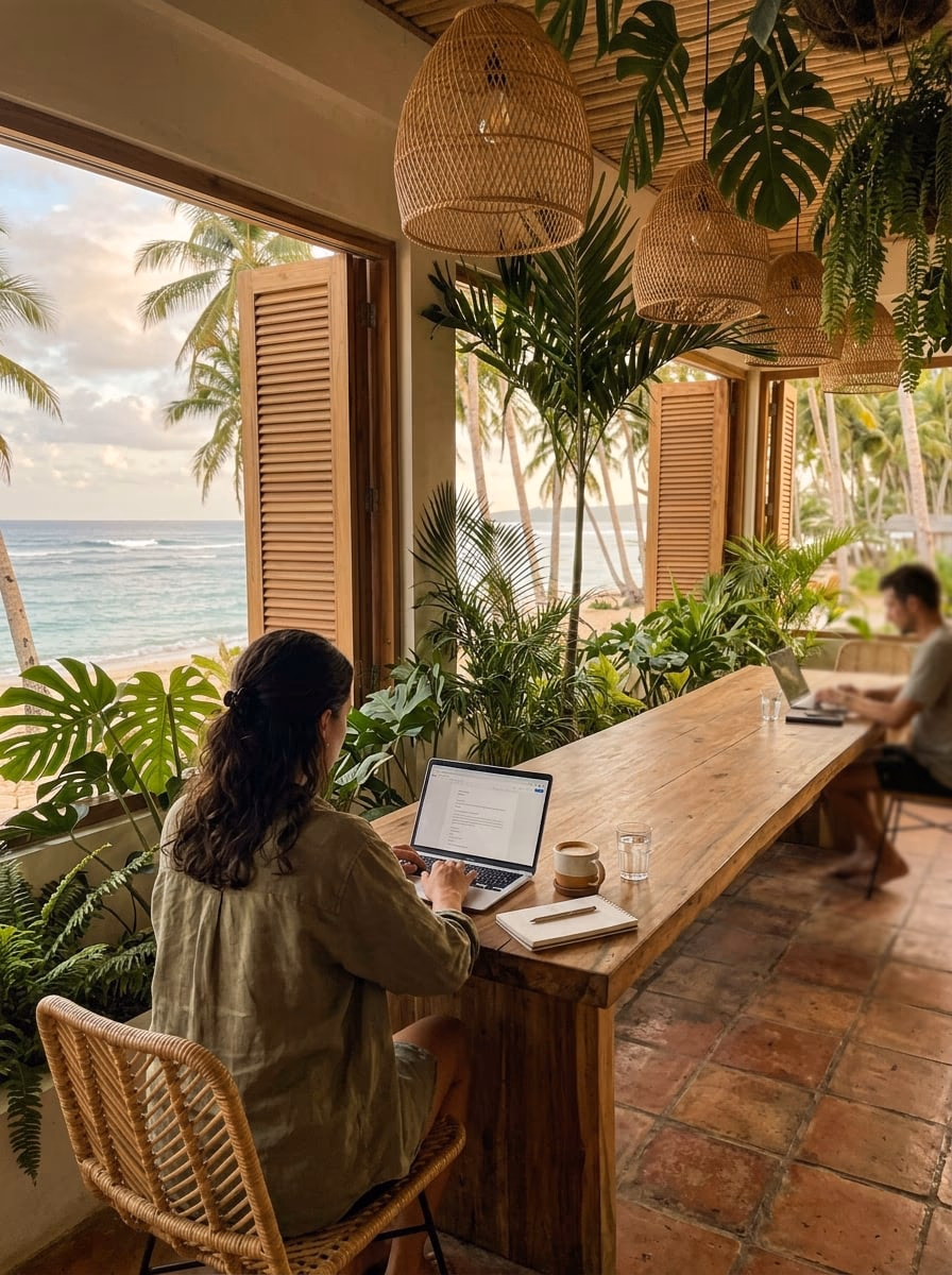 A bright coworking space